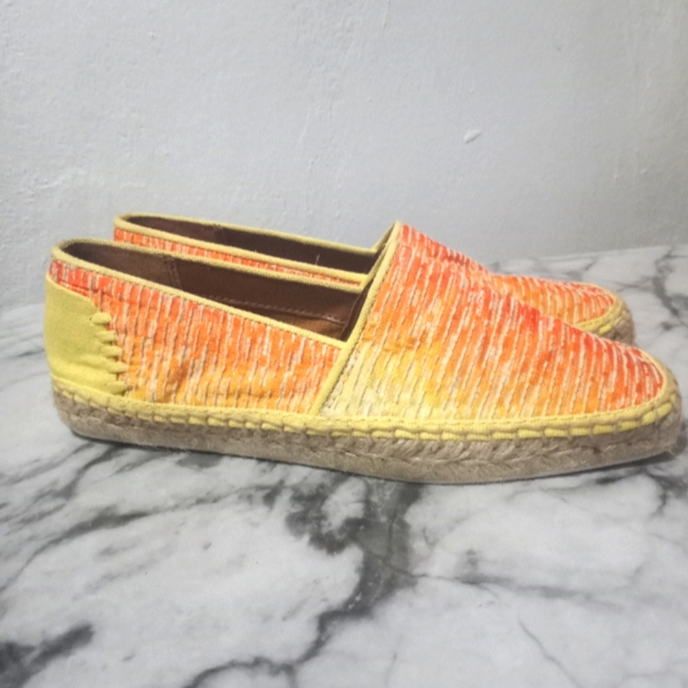 Franco Sarto Women's Size 6 Kenna 2 Loafer Flat Espadrille Slip On Orange Yellow